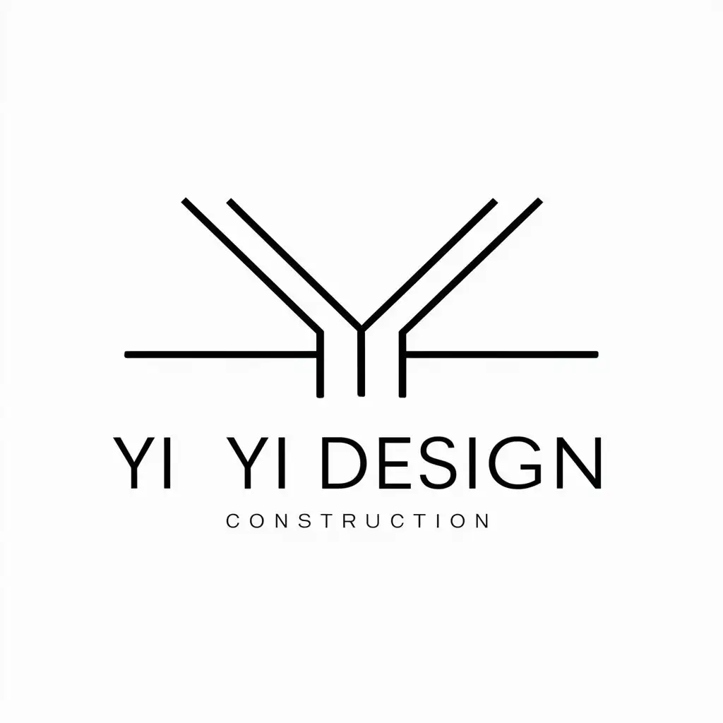 a logo design,with the text "yi yi design", main symbol:YY,Minimalistic,be used in Construction industry,clear background