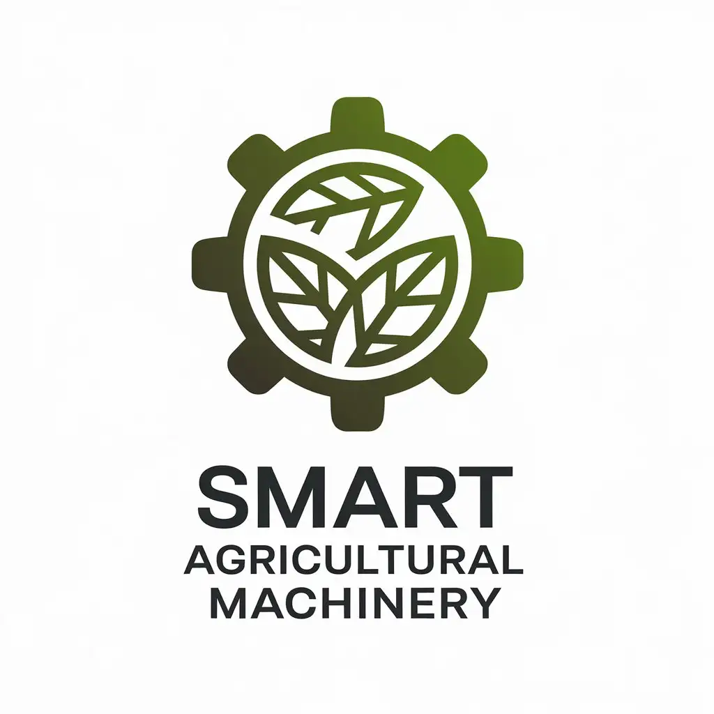 LOGO Design for Smart Agricultural Machinery Leaves and Gears Symbol with Technology Theme