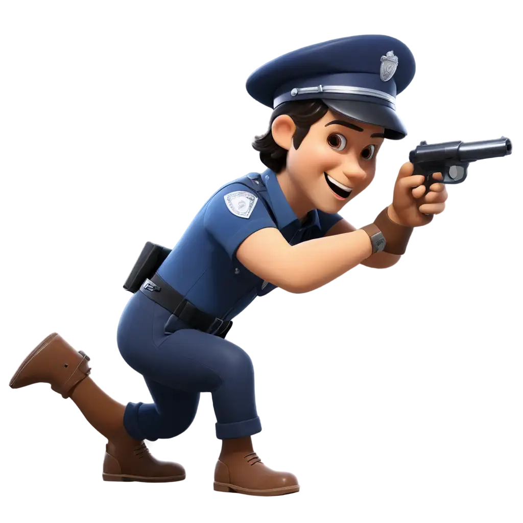 3D-Cartoon-Police-Character-PNG-with-Pistol-HighQuality-and-Versatile-Image-for-Various-Uses