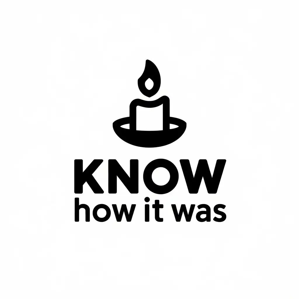 a vector logo design,with the text "Know how it was", main symbol:candle,Moderate,be used in Events industry,clear background