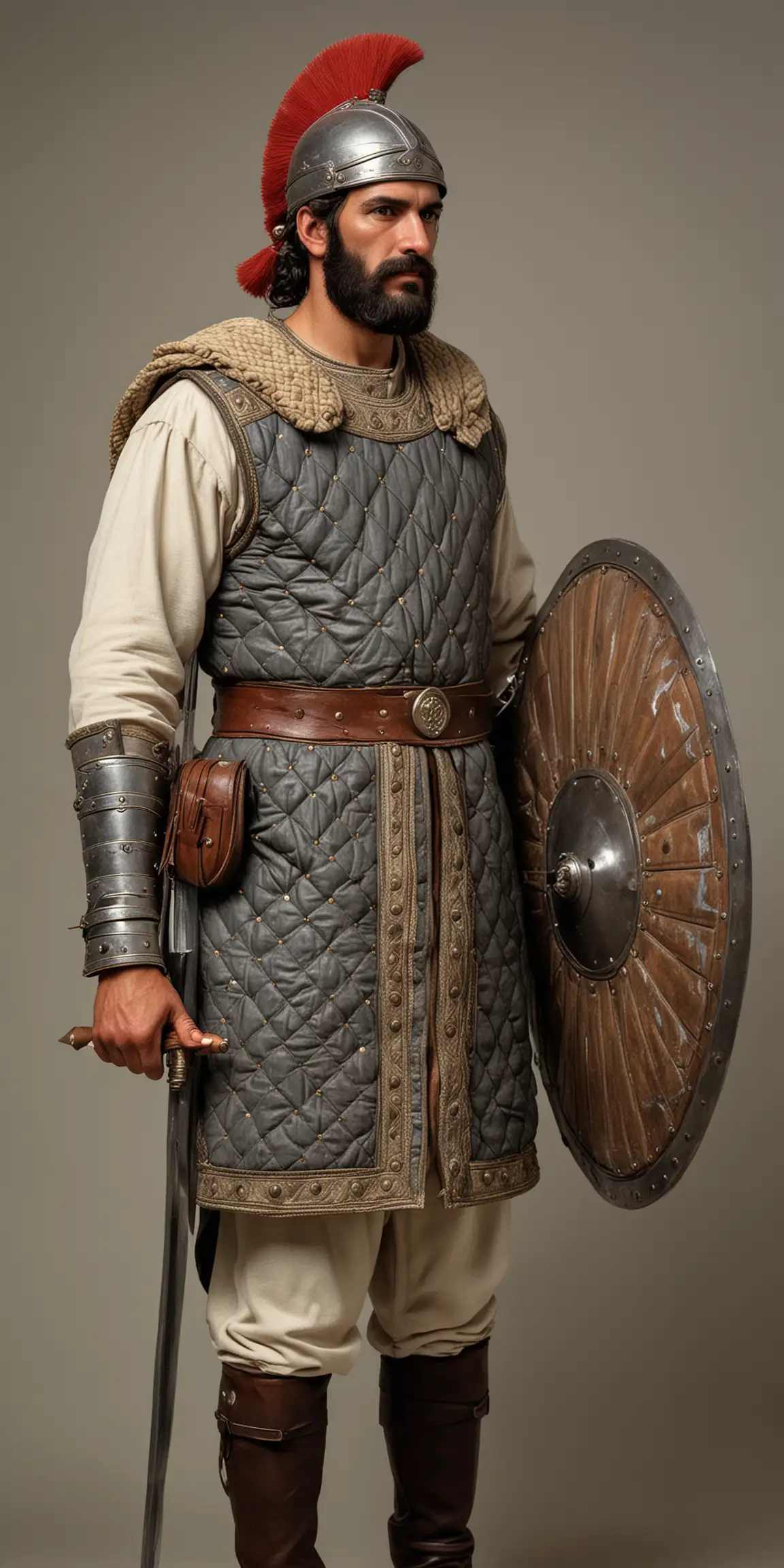 Ancient Greek Caravan Guard with Quilted Jerkin and Broad Sword