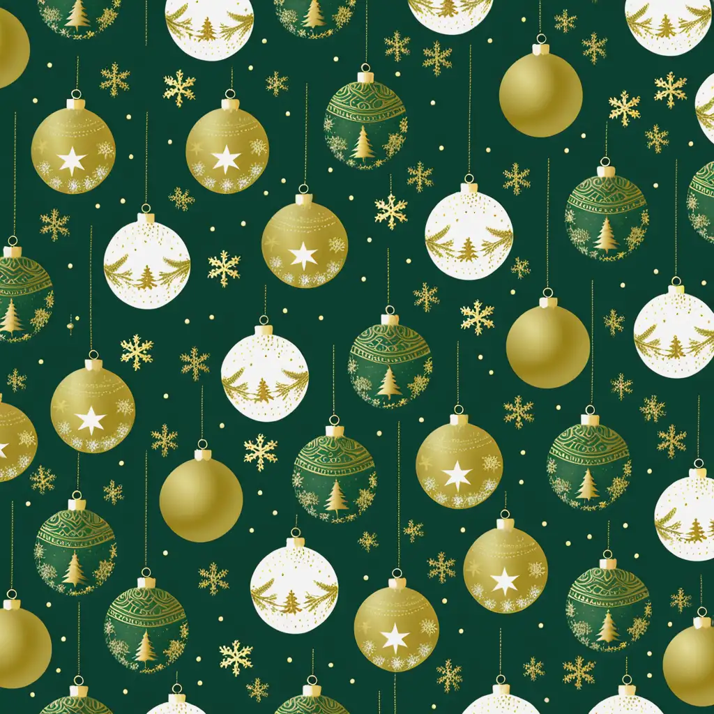 Vibrant Green and Gold Christmas Scrapbook Paper for Festive Crafts