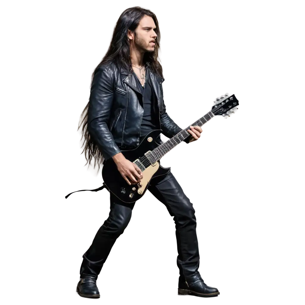 PNG-Image-of-Metal-Band-Guitarist-with-Gibson-Les-Paul-Playing-Live