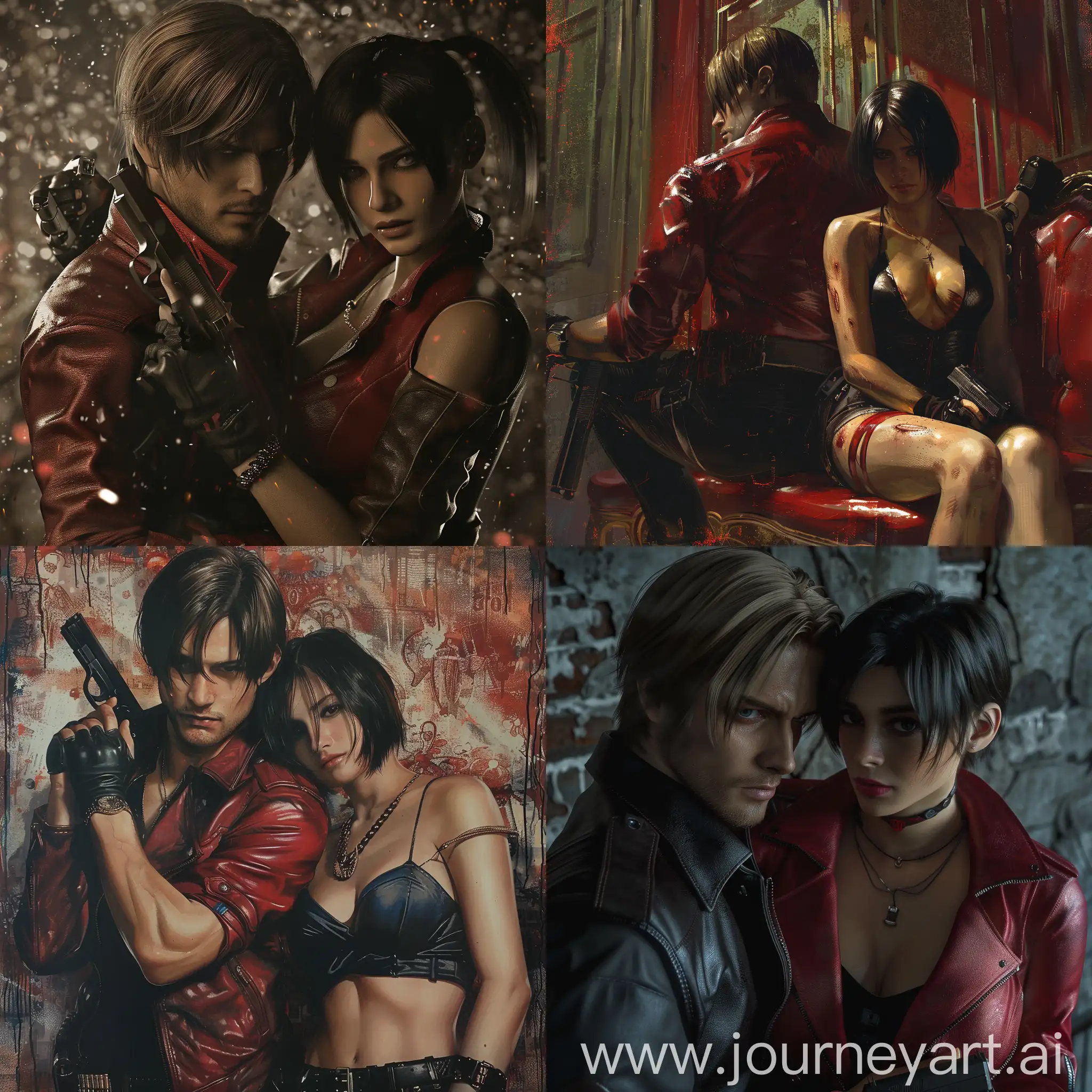 Leon-Kennedy-and-Ada-Wong-in-Intense-Standoff-at-Sunset