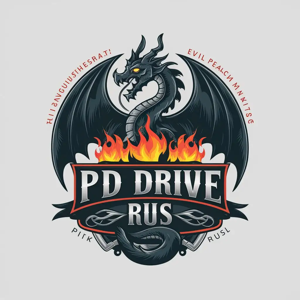 LOGO Design For PD Drive Rus Darkness Hell Dragon Theme