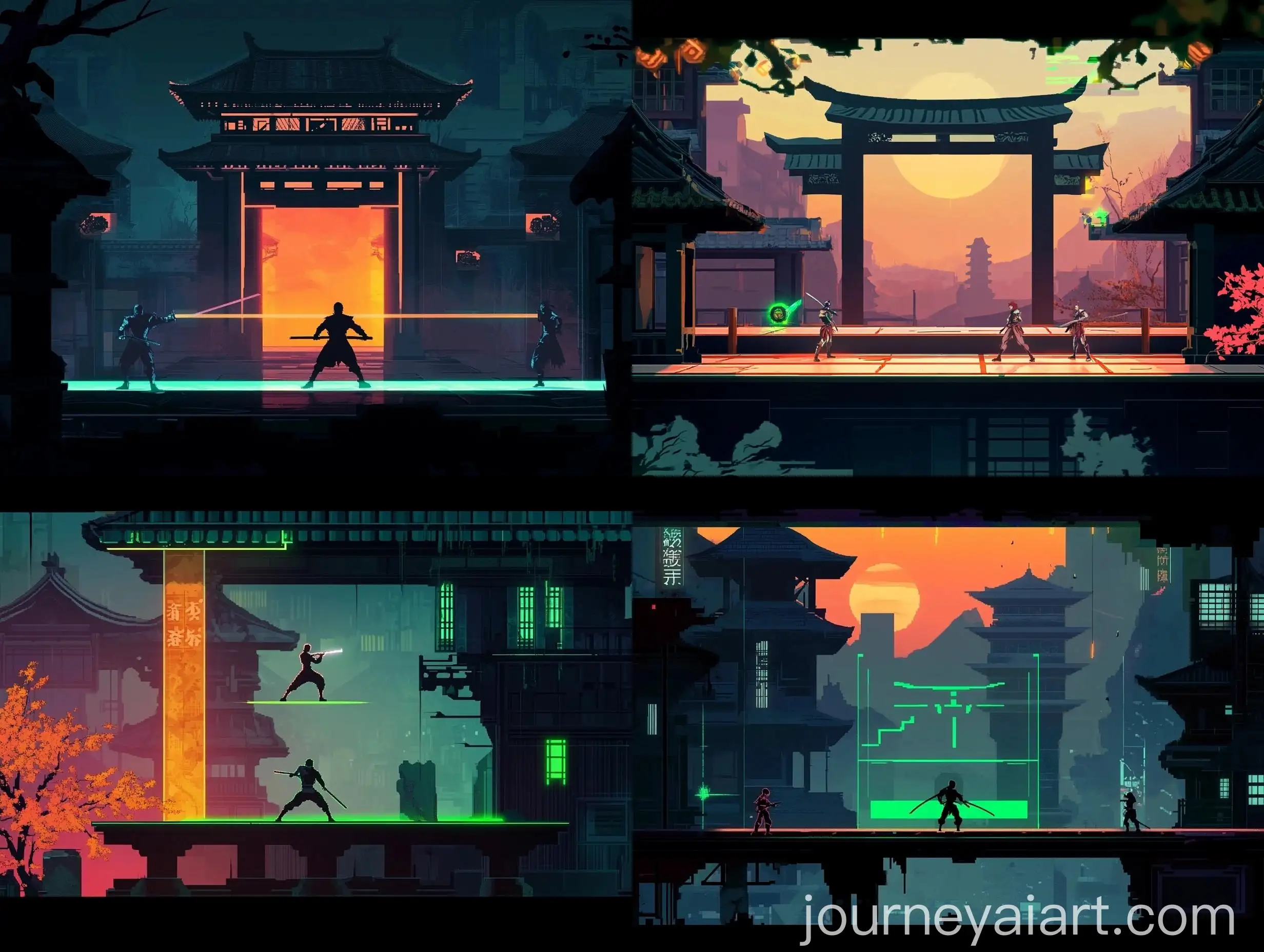 Cyberpunk-Ninja-Fighting-Game-in-Neon-Arena