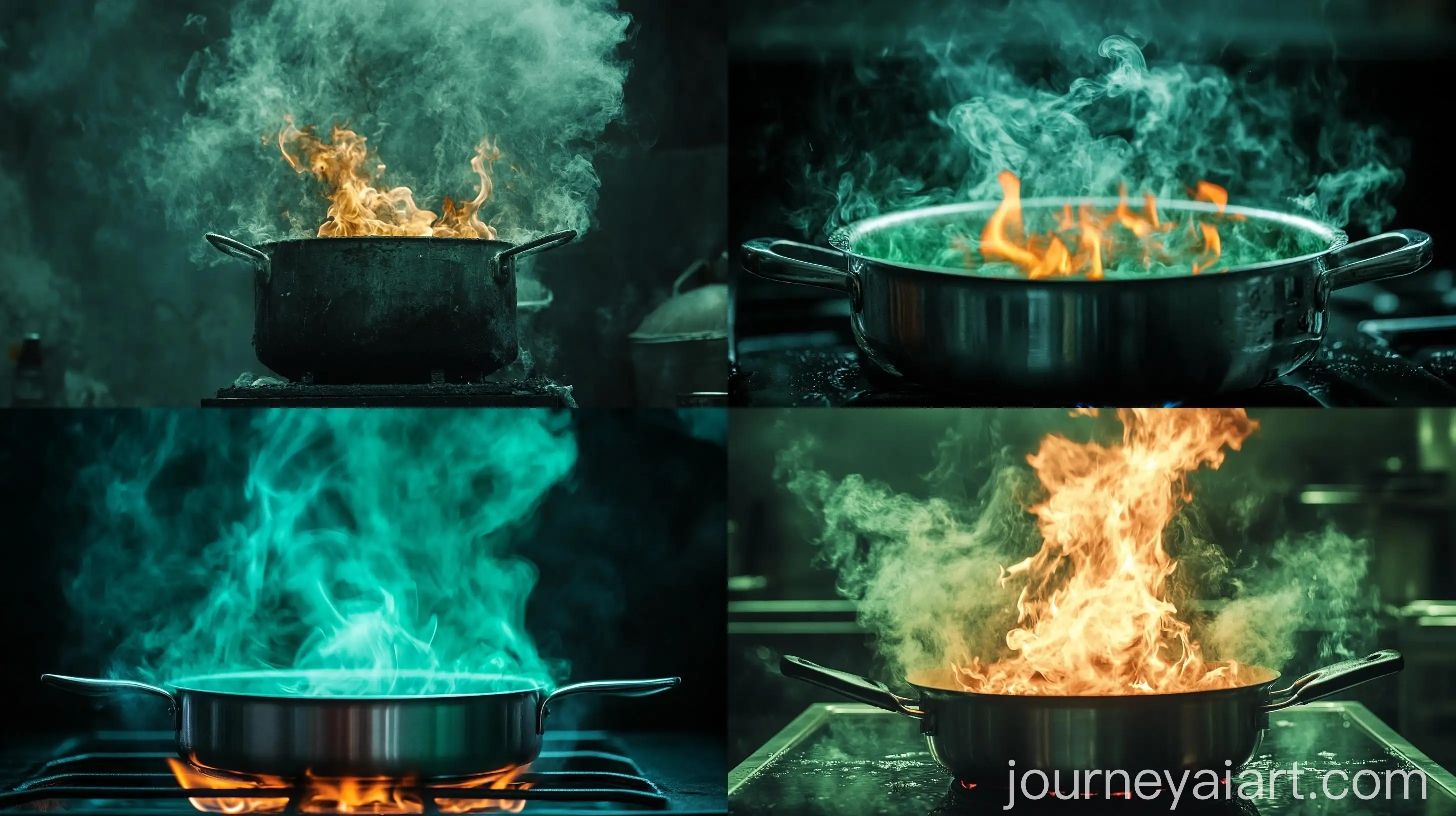 Burning-Cooker-in-Dark-and-Green-Tones