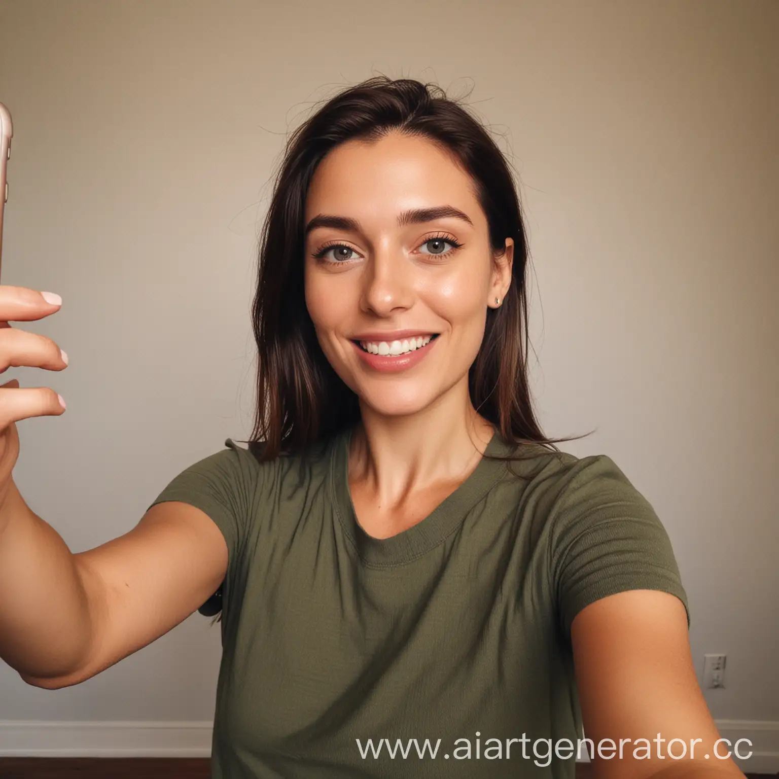 A woma taking a selfies