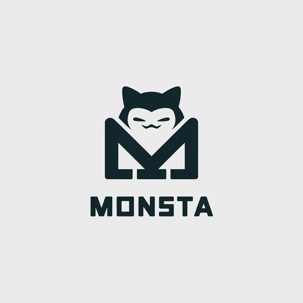 LOGO Design for MONSTA Minimalistic Letter M in Snorlax Icon for Entertainment Industry