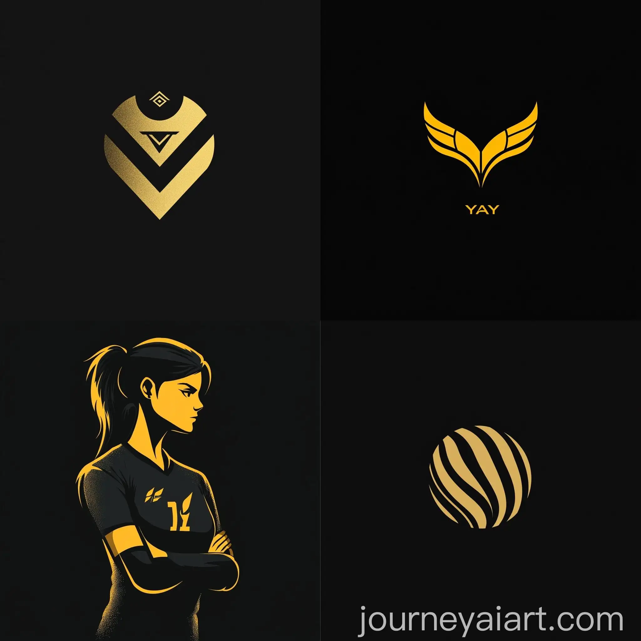 Minimalist-Volleyball-Uniform-Logo-Design-in-Black-and-Gold-Colors