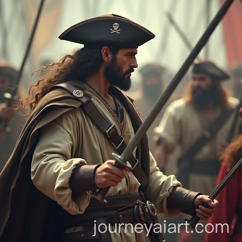 Jesus-Christ-in-Pirate-Garb-Wielding-Two-Rapiers-in-Battle