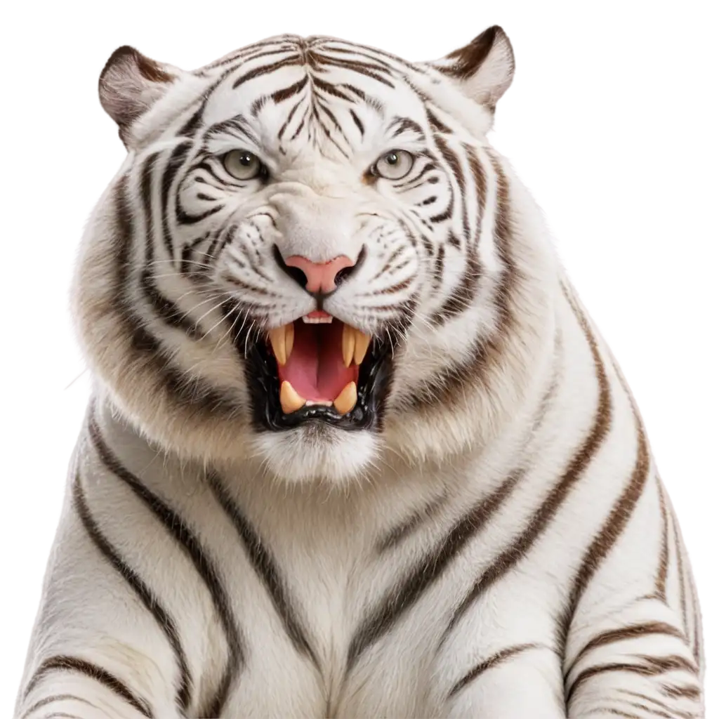 the the white tiger head roared loudly