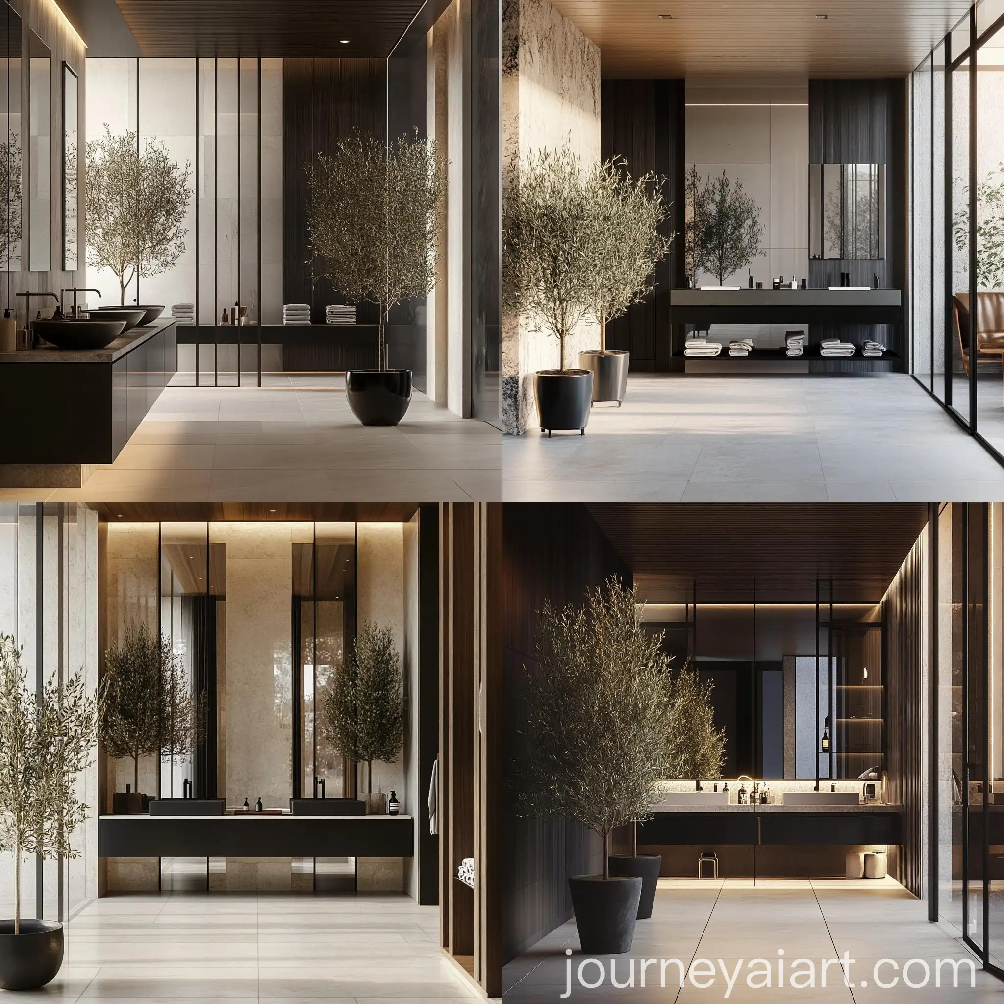 Luxurious-Restaurant-Interior-with-Olive-Trees-and-Leather-Chairs