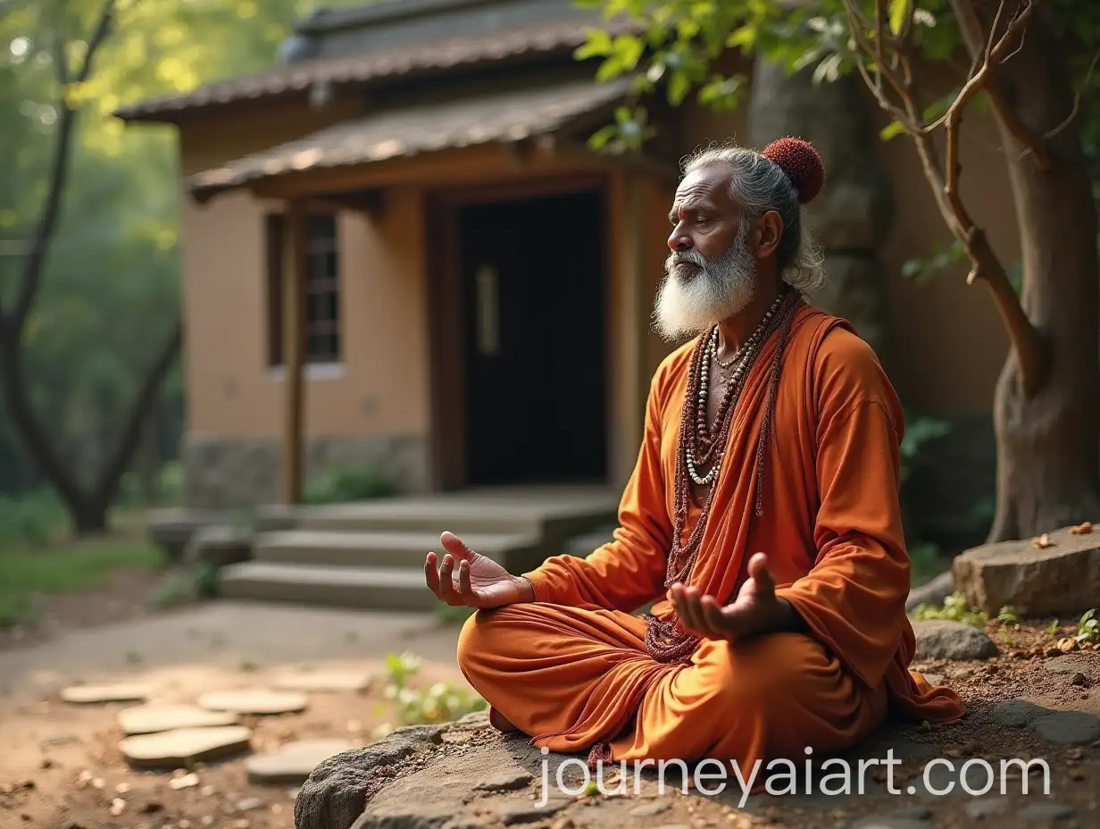 Ancient-Indian-Sage-Meditating-Outside-Temple-in-Tranquil-Landscape
