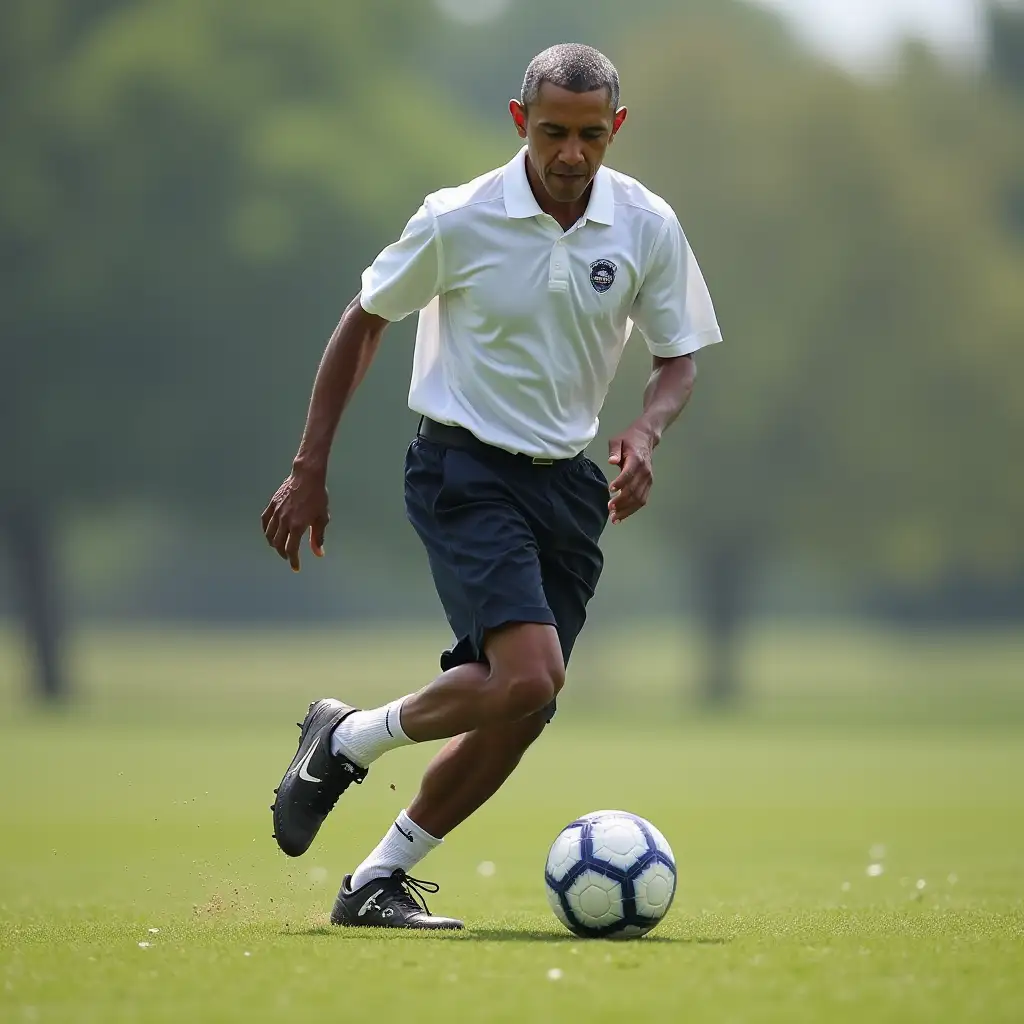 Obama playing soccer