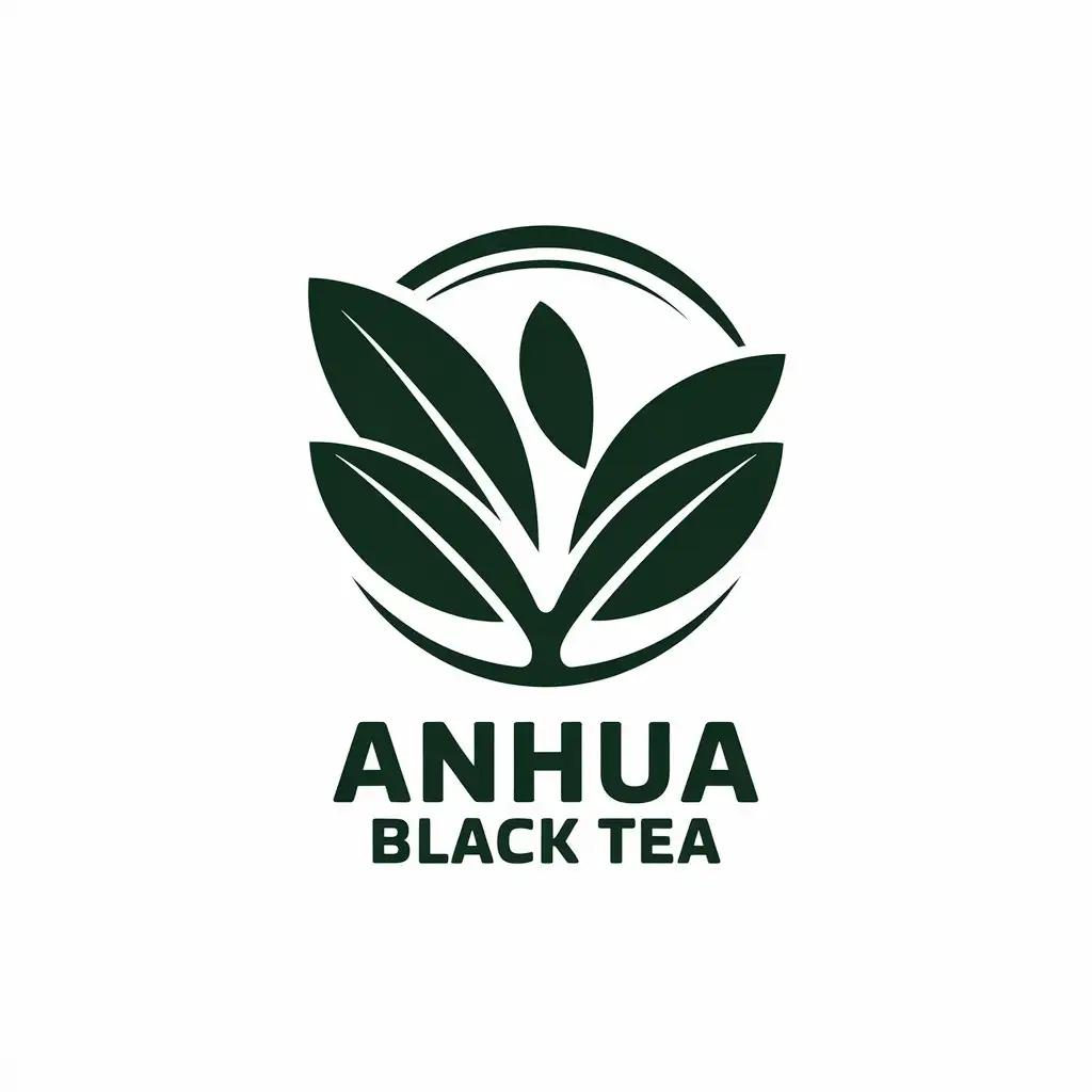 LOGO-Design-for-Anhua-Black-Tea-Elegant-Typography-with-Black-Tea-Leaf-Emblem