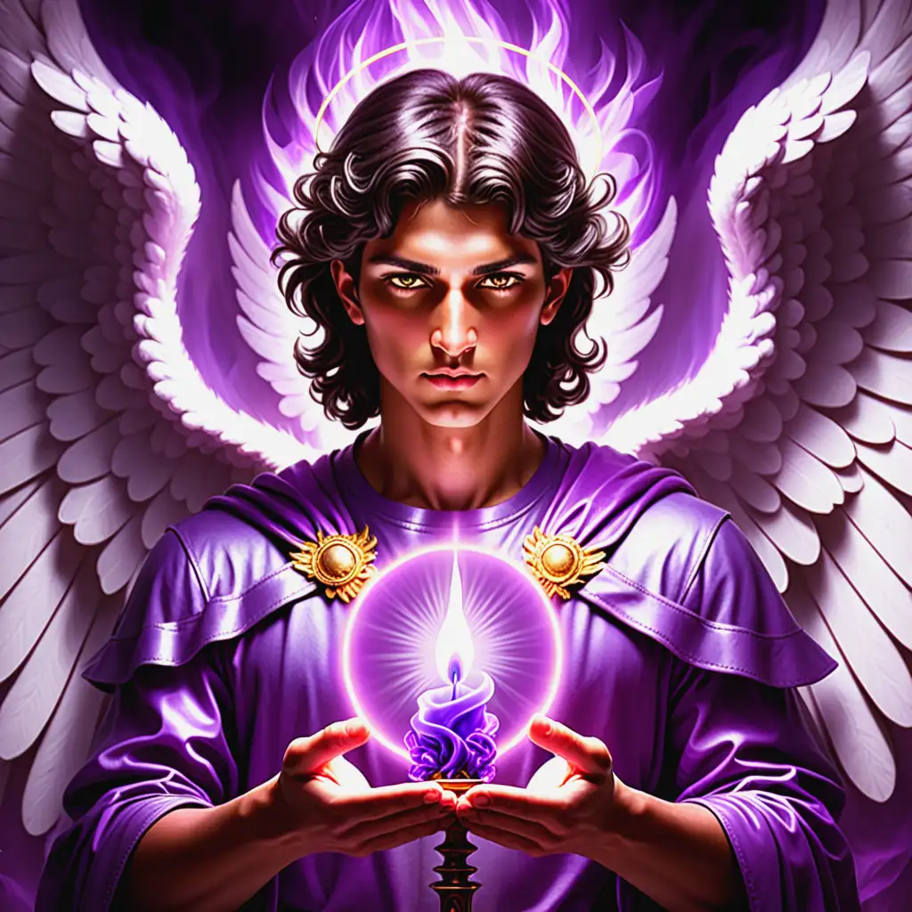 Archangel Zadquiel Holding Violet Flame