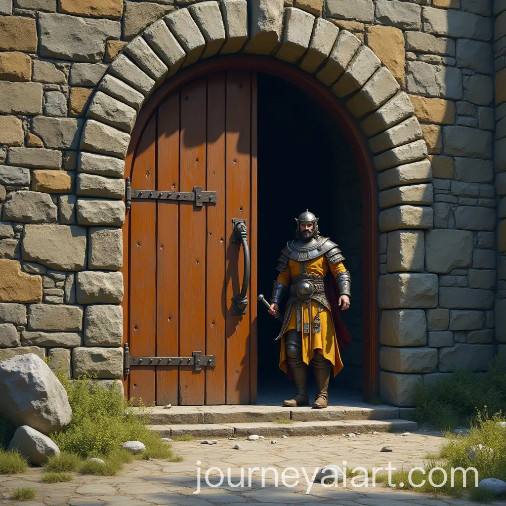 Warrior-Lifting-Heavy-Castle-Door-in-Epic-Fantasy-Scene