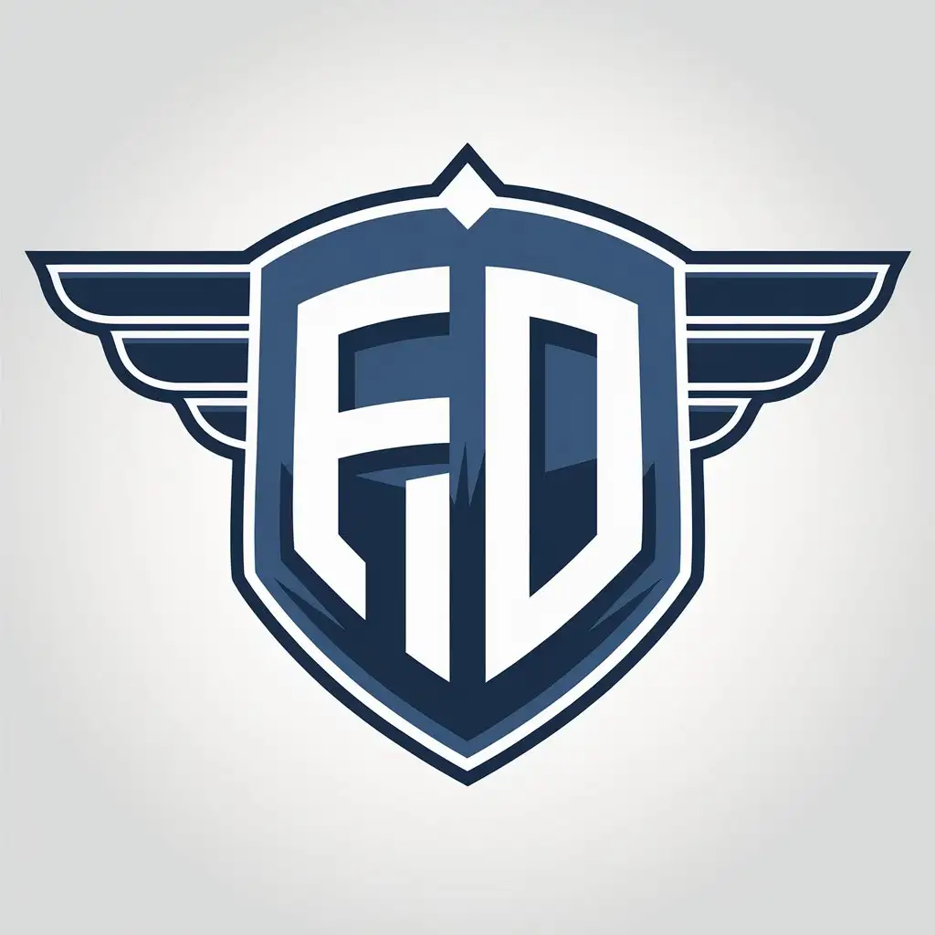 LOGO Design for FD Vector Shield in Blue with Simple and Clear Aesthetic