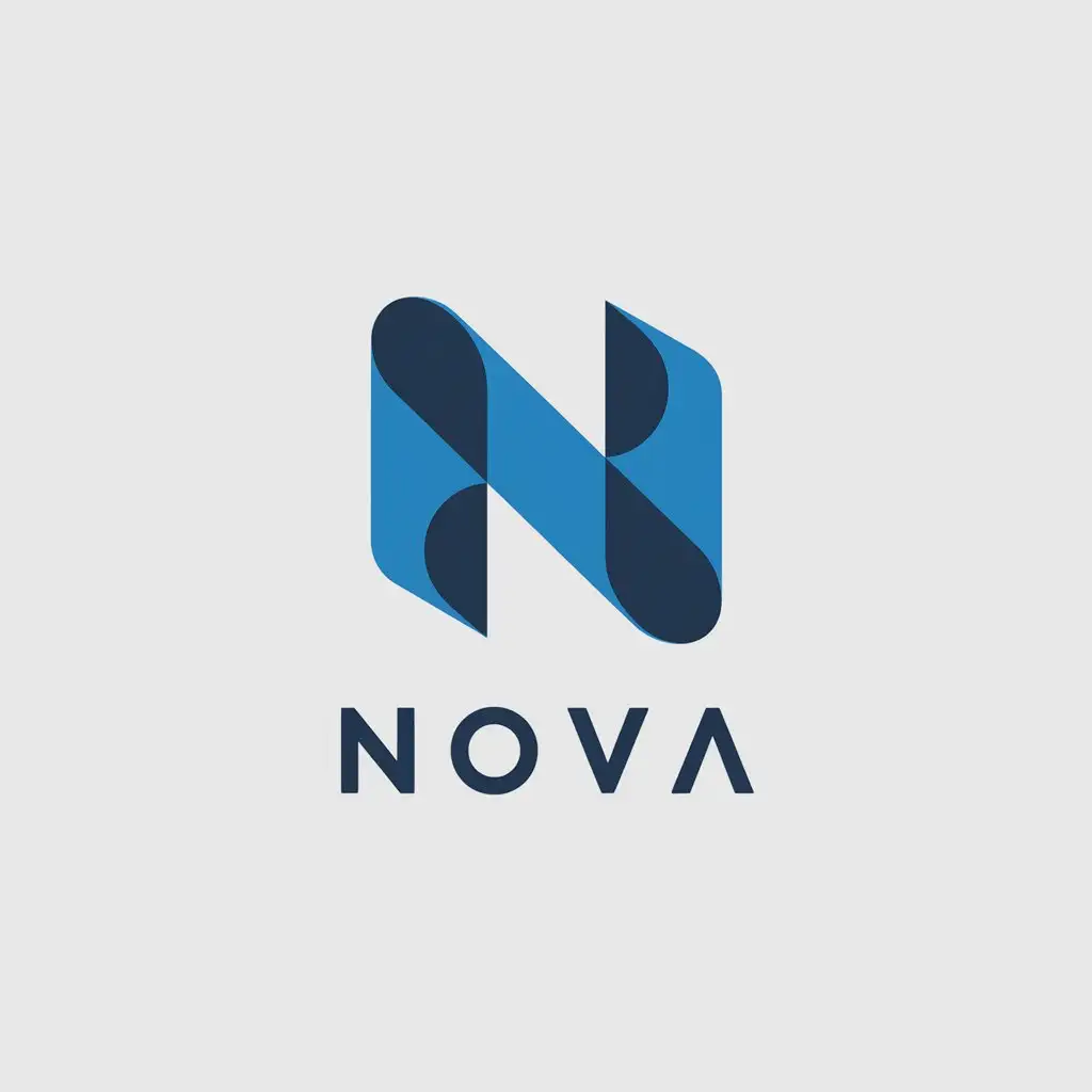 LOGO Design for Nova Minimalistic Blue N for Technology Industry