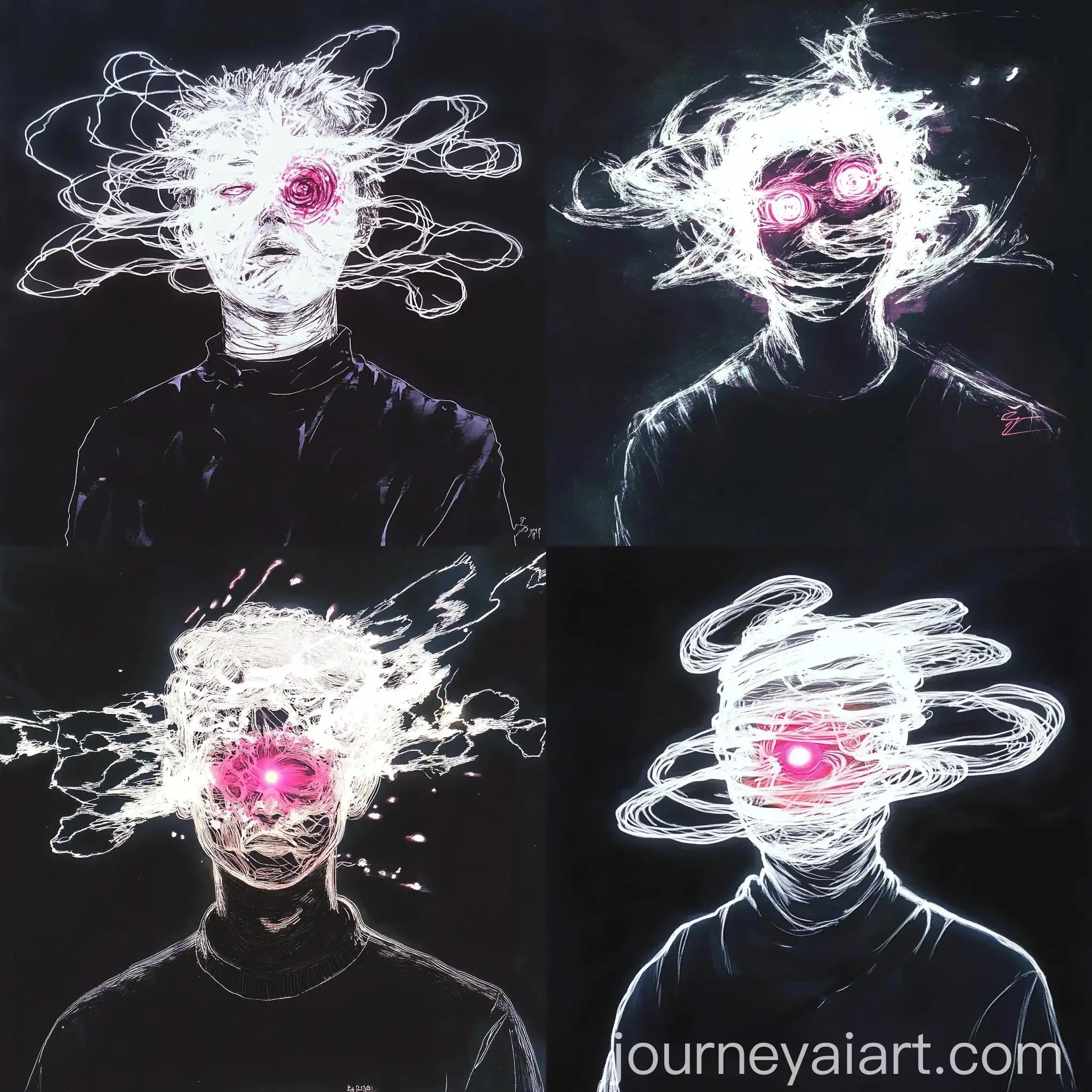Surreal-Portrait-with-Glowing-White-Lines-and-Singular-Eye
