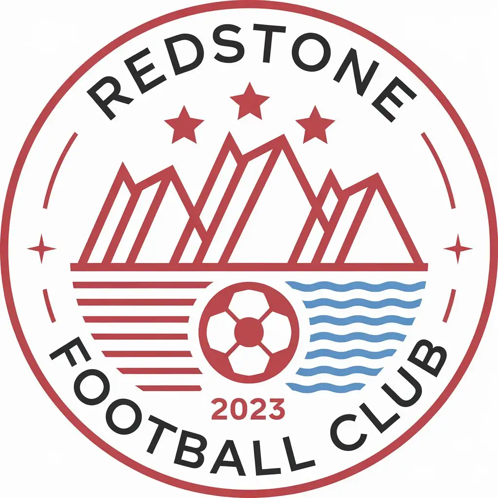 LOGO-Design-For-Redstone-Football-Club-2023-Dynamic-Soccer-Theme-with-Mountain-Peaks-and-Stars