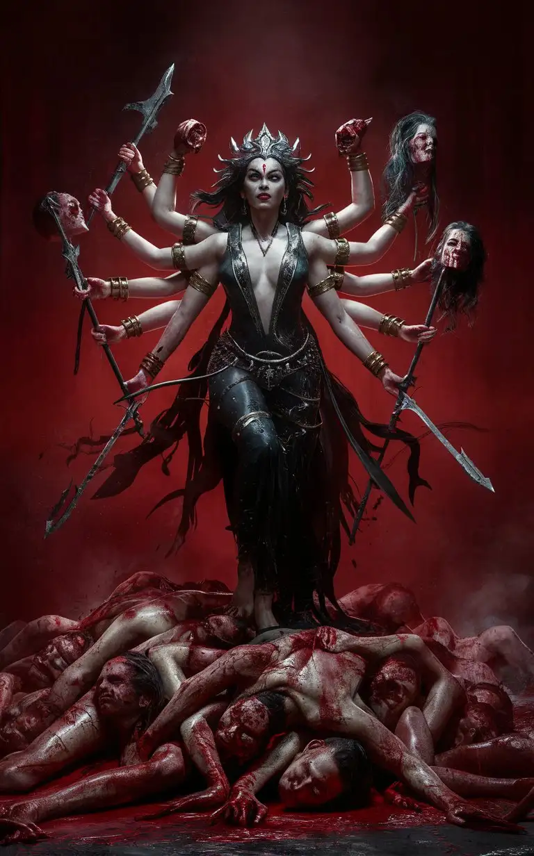 Evil-Goddess-Kali-Overlooking-Mound-of-Fallen-in-Dark-Fantasy-Cinematic-Scene