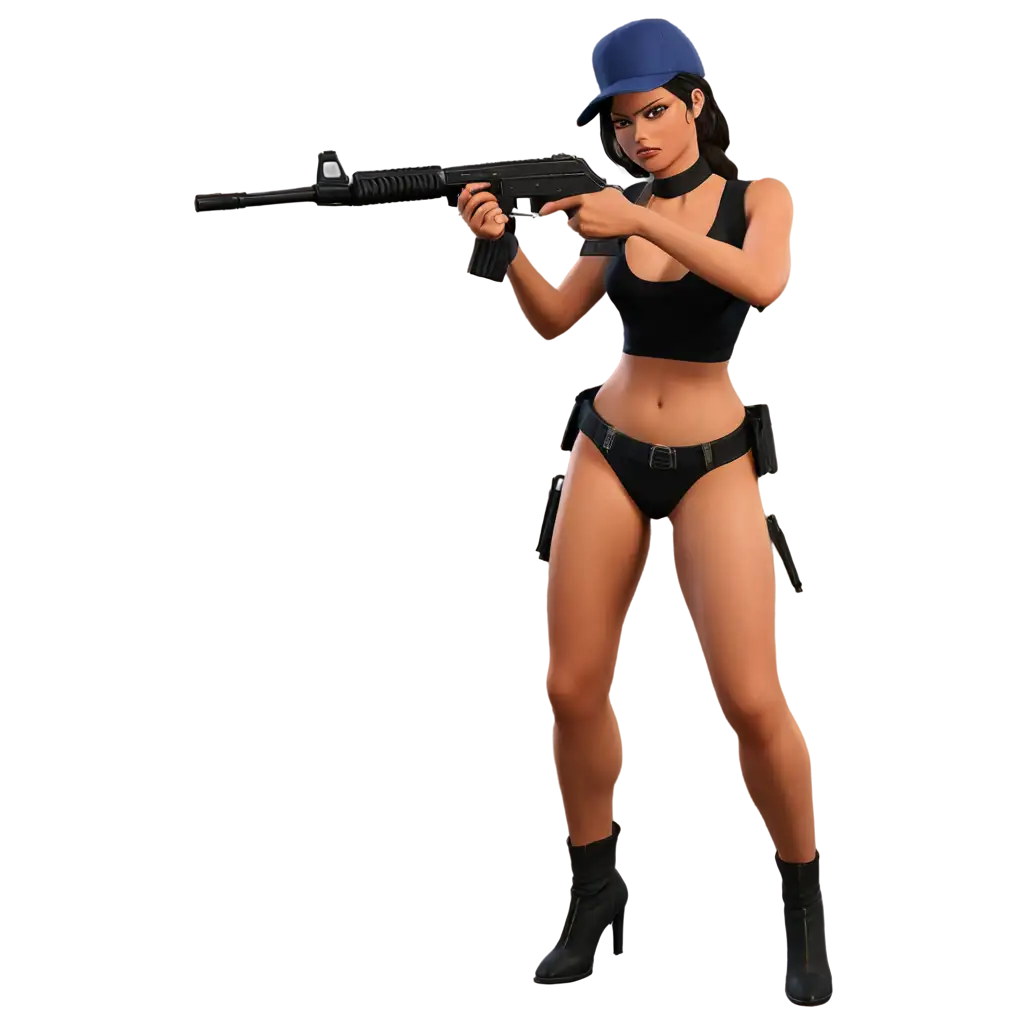 HighQuality-PNG-Image-Character-Woman-of-GTA-RP-FiveM-Aiming-a-Weapon