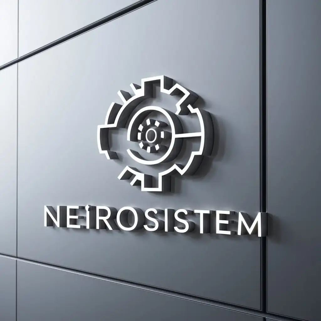 a logo design,with the text "NeiroSistem", main symbol:Automation,Minimalistic,clear background