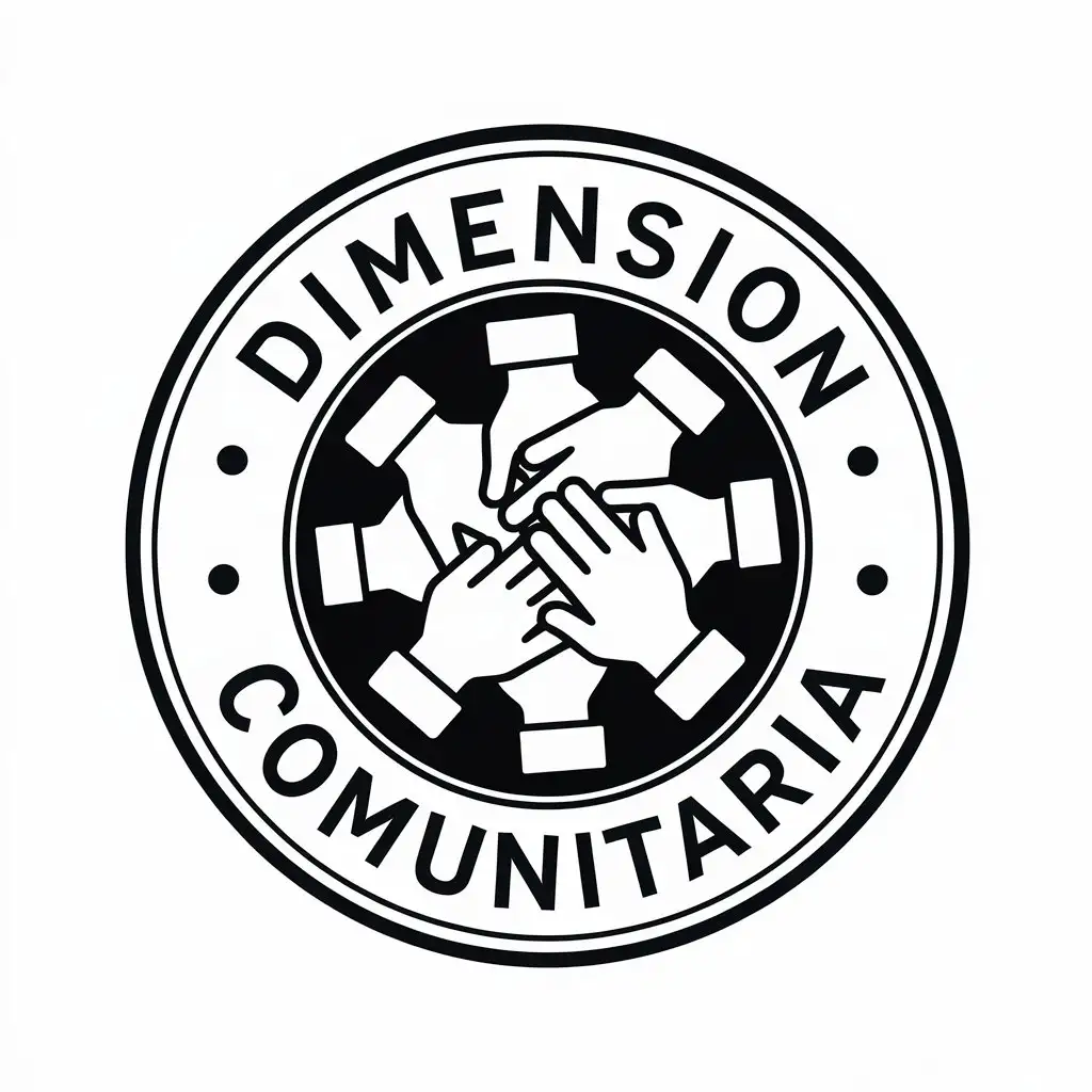 LOGO Design For Dimension Comunitaria Community in Black White