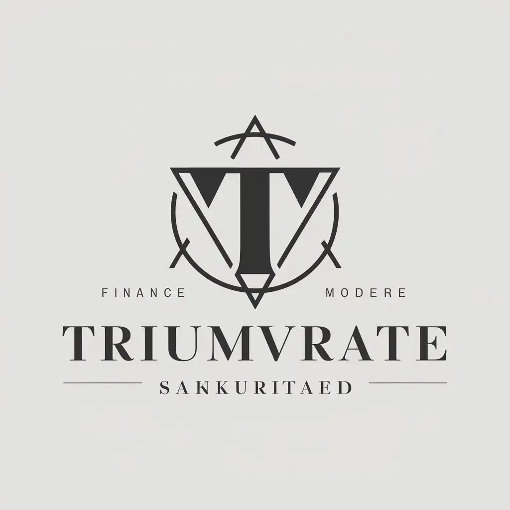 a vector logo design,with the text "Triumvirate", main symbol:Finance,Moderate,be used in Finance industry,clear background