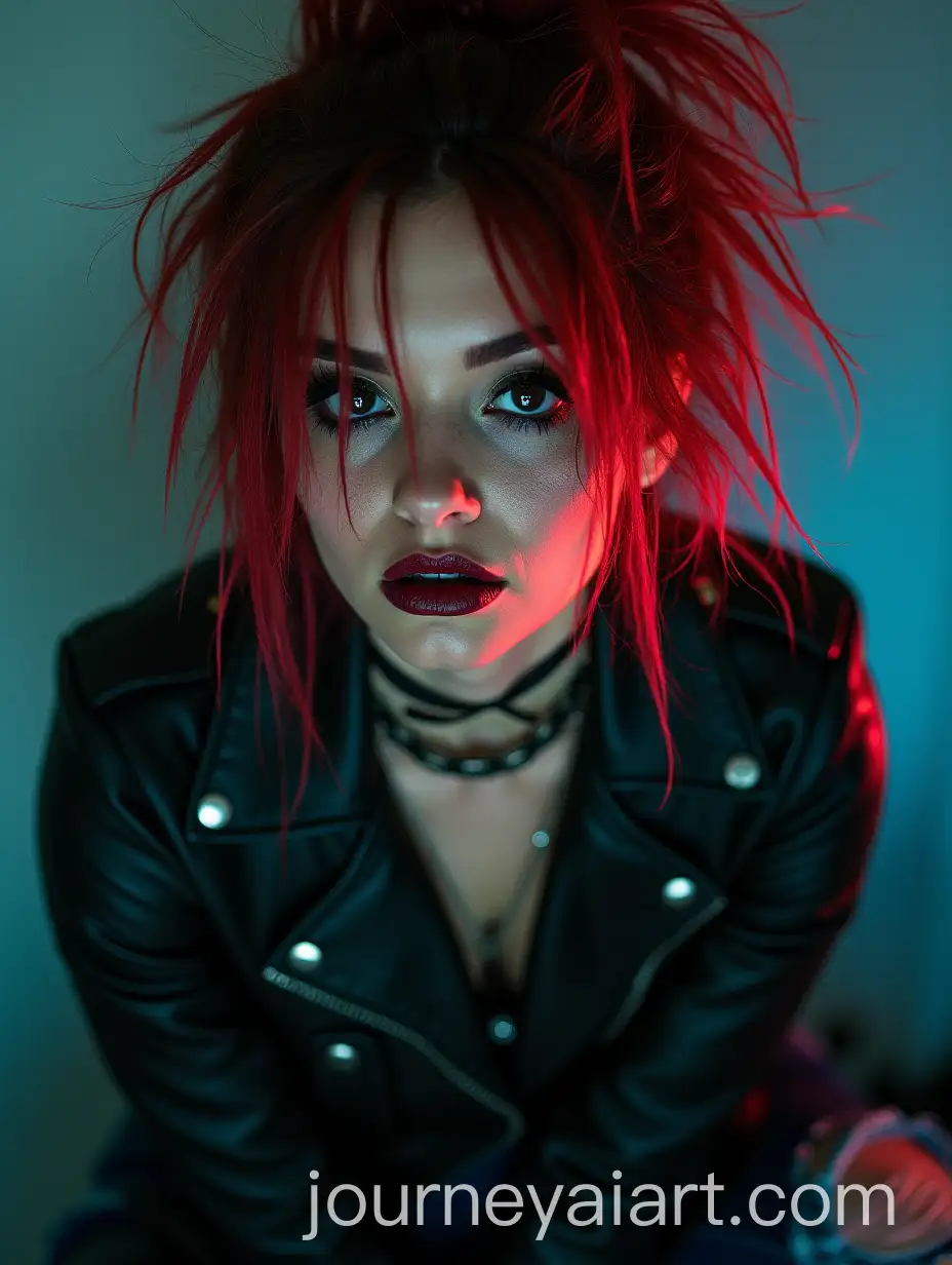 Grunge-Punk-Vocalist-with-Bold-Makeup-and-Leather-Jacket