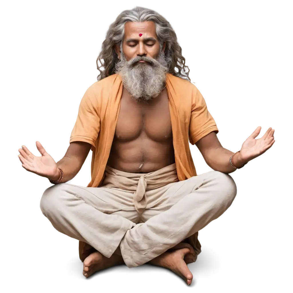 Photorealistic-PNGIndian-Sadhu-Meditation-PNG-Image-of-an-Indian-Sadhu-Meditating-in-a-Flux-Model-Ultra-Realistic-and-100-Original