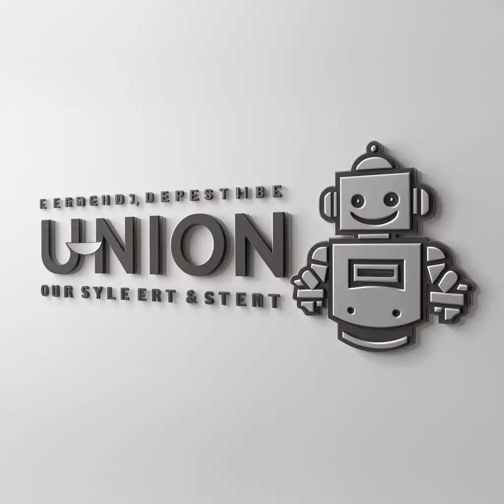 a logo design,with the text "union", main symbol:robot,Moderate,clear background