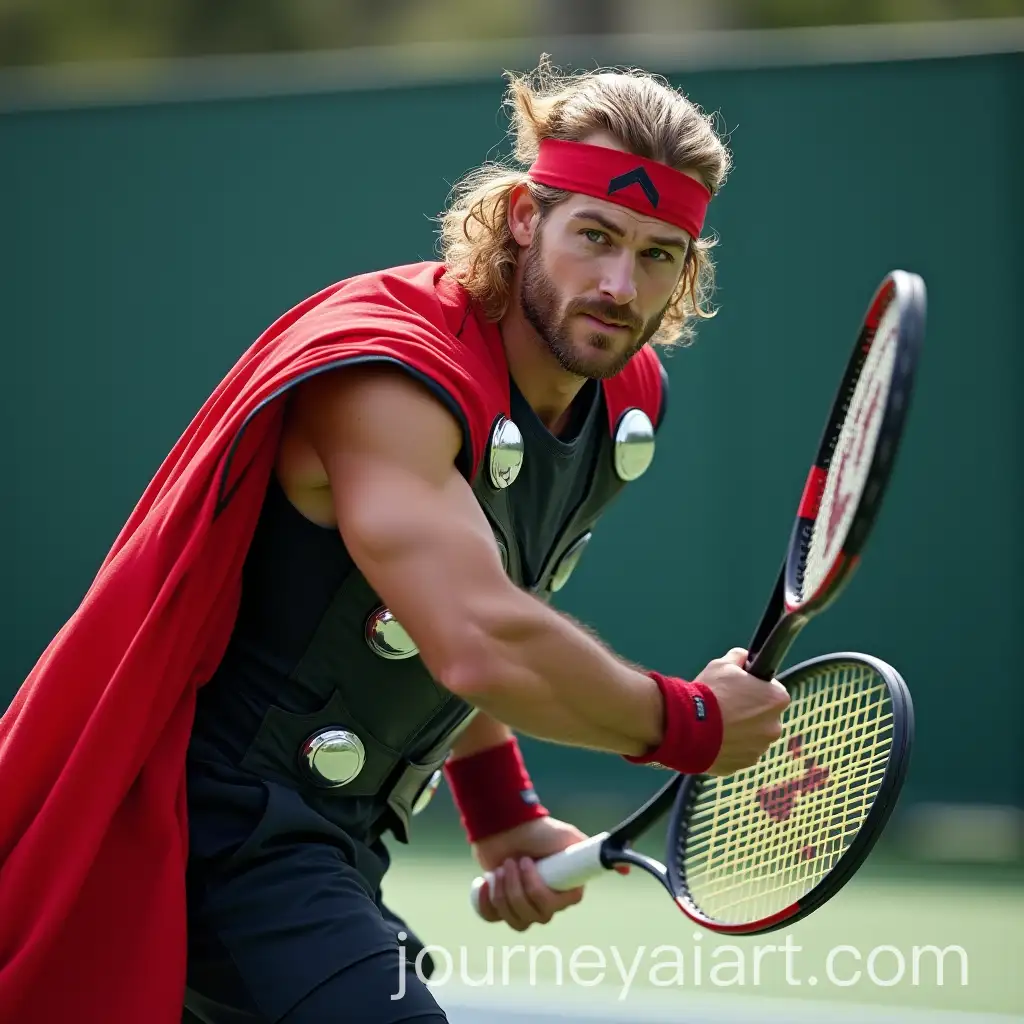 Thor-from-Marvel-Playing-Tennis-in-Action