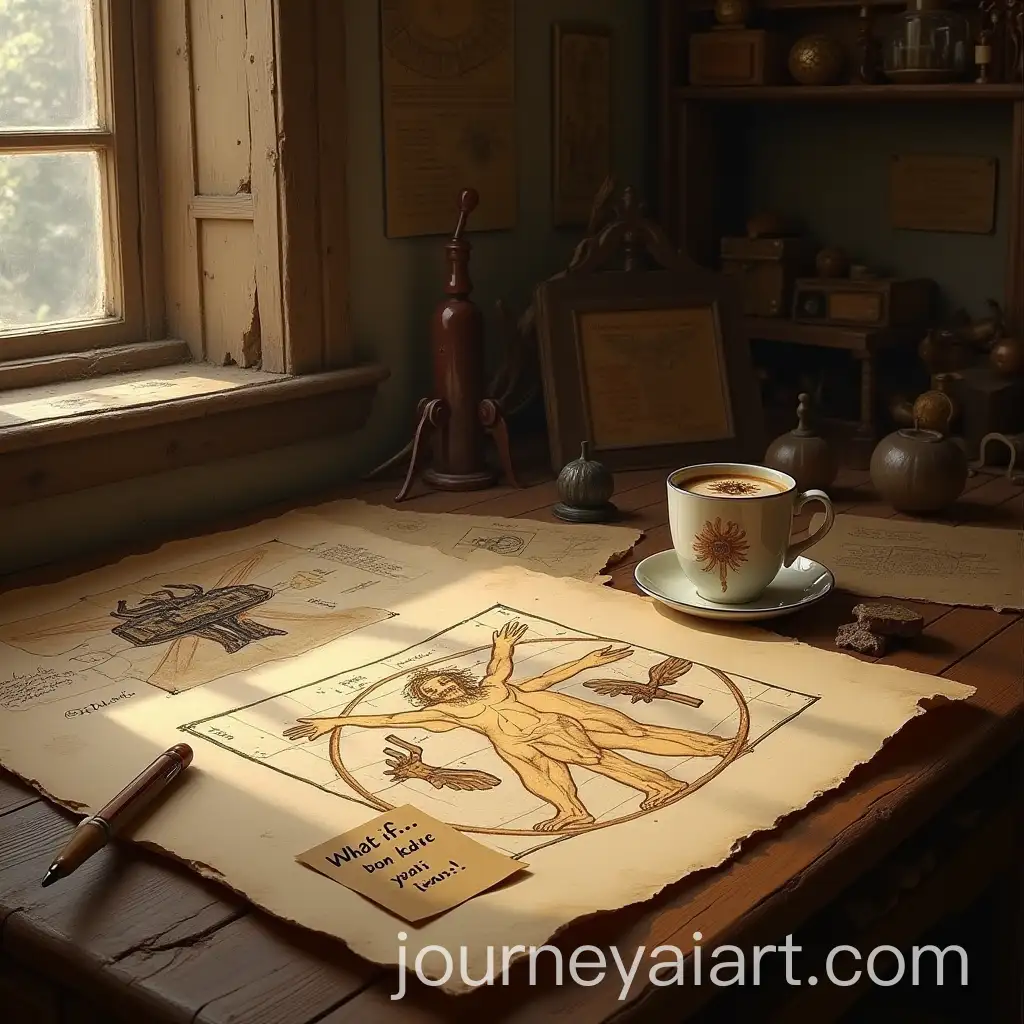 Leonardo-da-Vincis-Workshop-with-Anatomical-Sketches-and-Flying-Machines