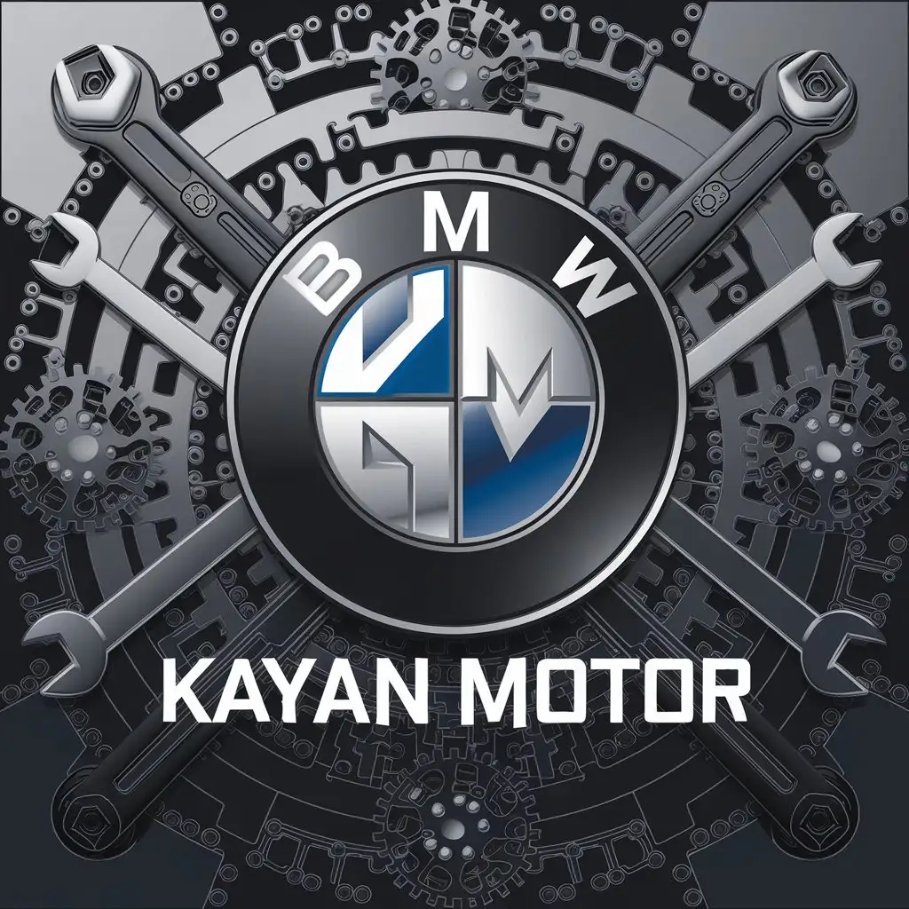 LOGO Design for Kayan Motor BMW Repair Shop with Vector Symbol and Clear Background