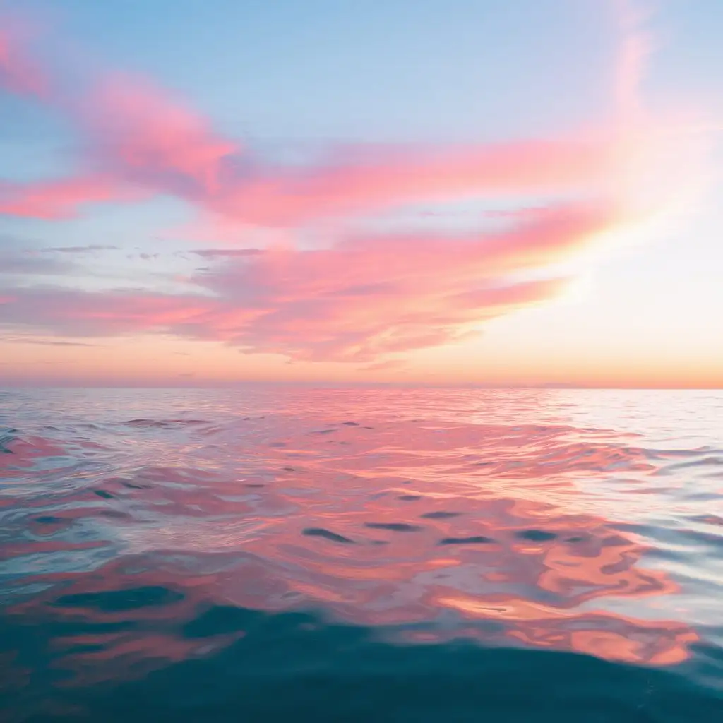 Serene Ocean Sunset View from Middle of the Sea