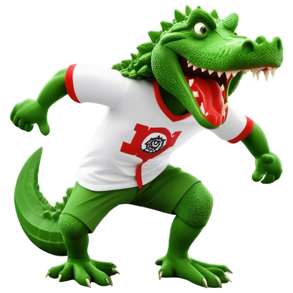 PNG-Mascot-for-Soccer-Club-Green-Muscular-Crocodile-in-White-Shirt-with-Red-Chest-Ring