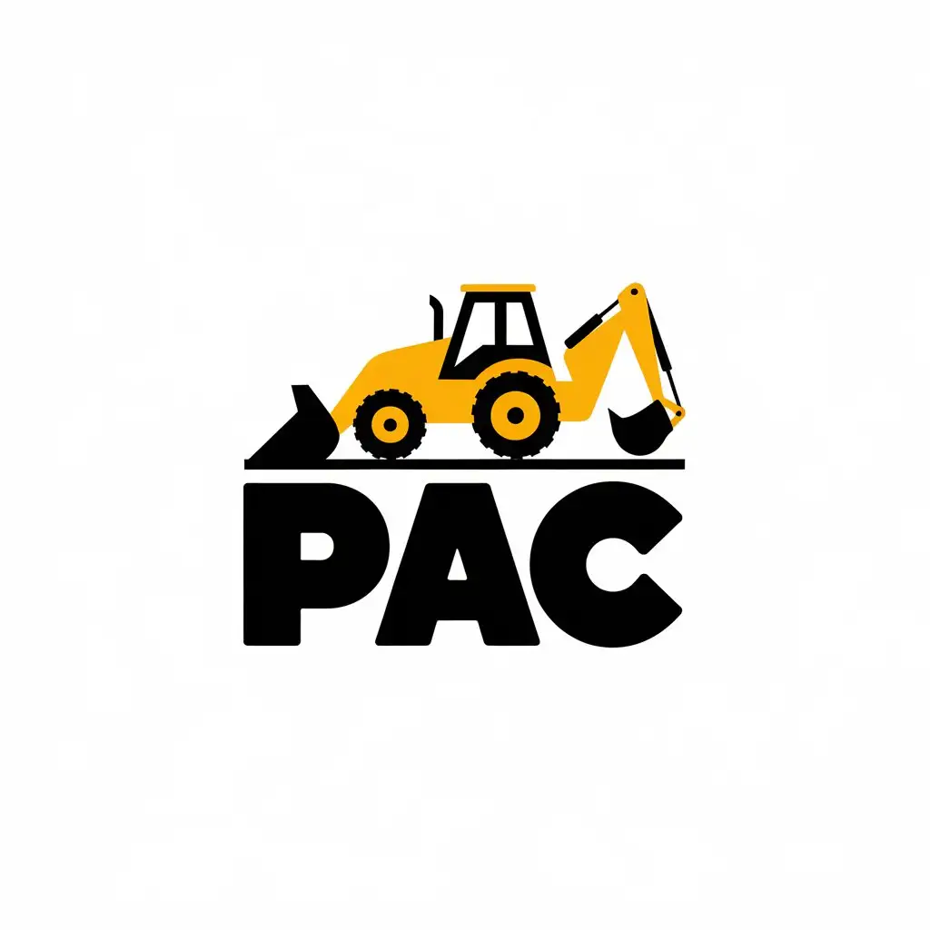 LOGO Design For PAC Backhoe Vector Logo Design with Clear Background