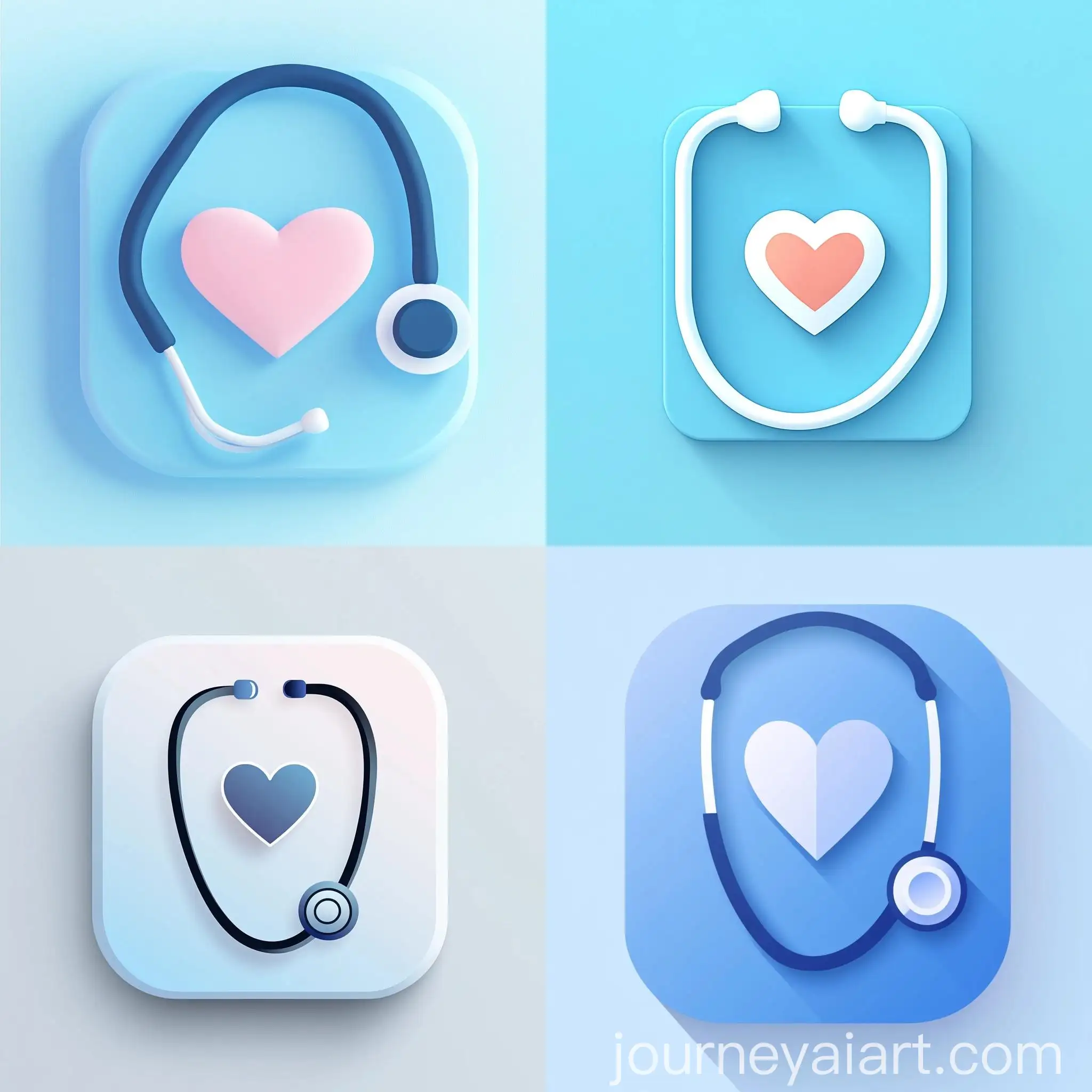 Minimalist-Stethoscope-and-Heart-Medical-App-Icon