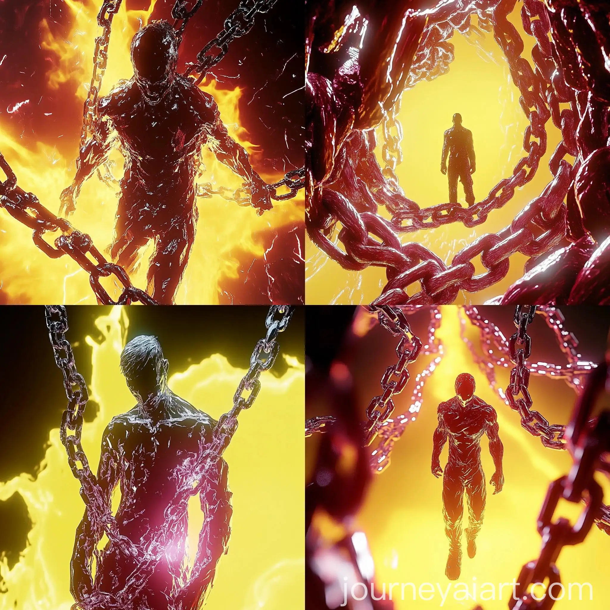 Animated-3D-Chain-on-Yellow-Background-with-Man-Figure