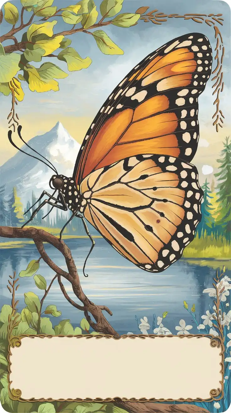 Elegant ButterflyThemed Oracle Card with Text Space