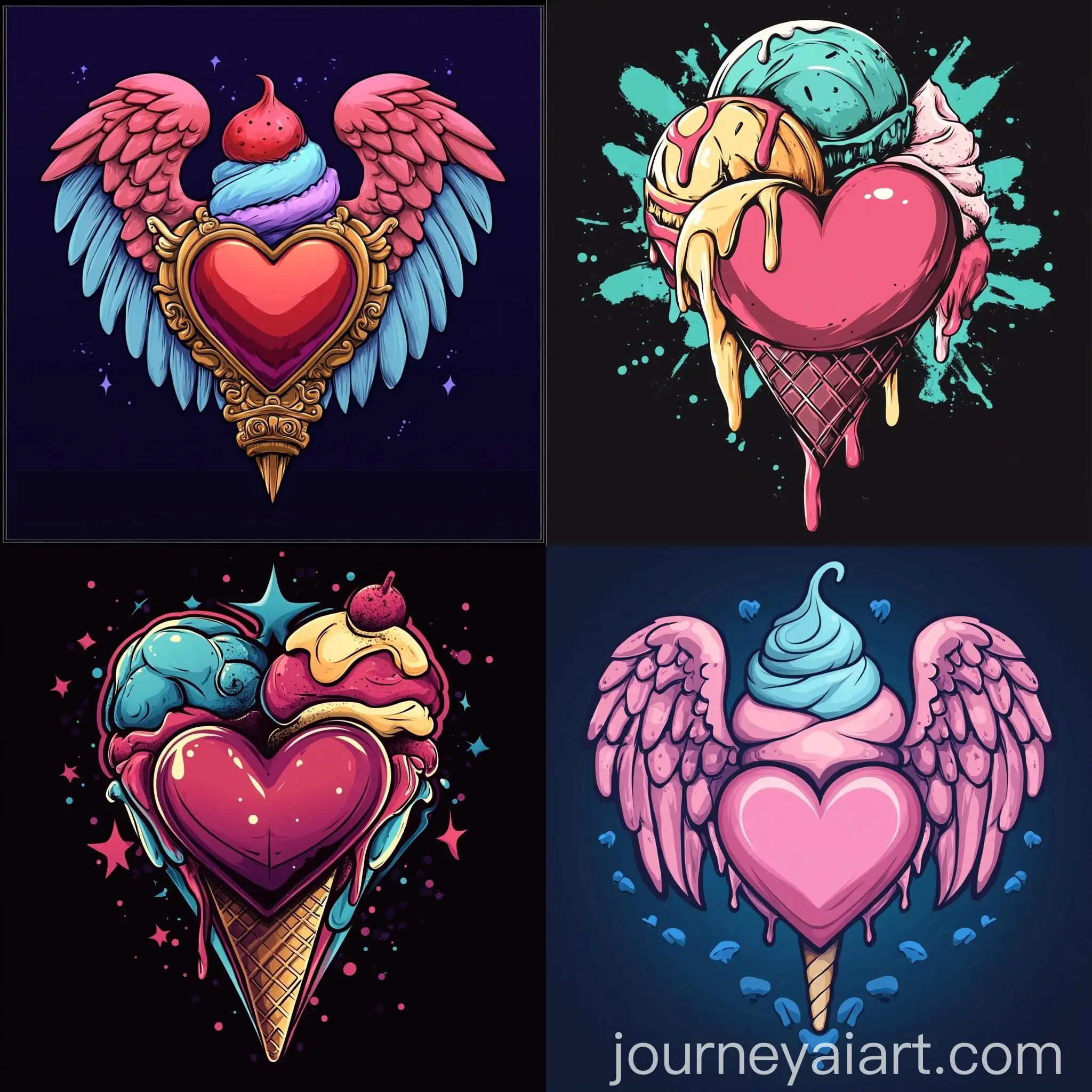 Ice-Cream-Heart-Emblem-Team-Symbol-Design-without-Football