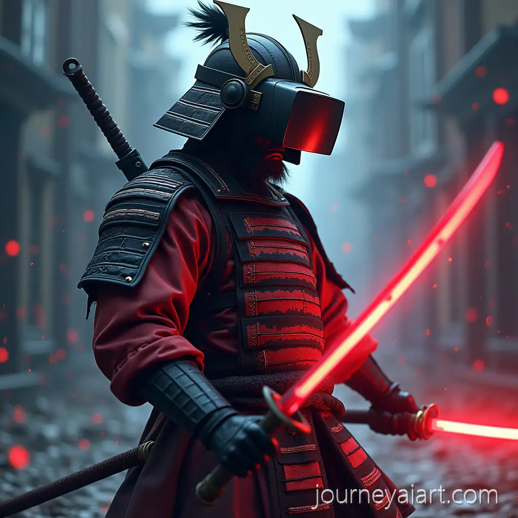 Cyber-Samurai-in-Virtual-Reality-Combat