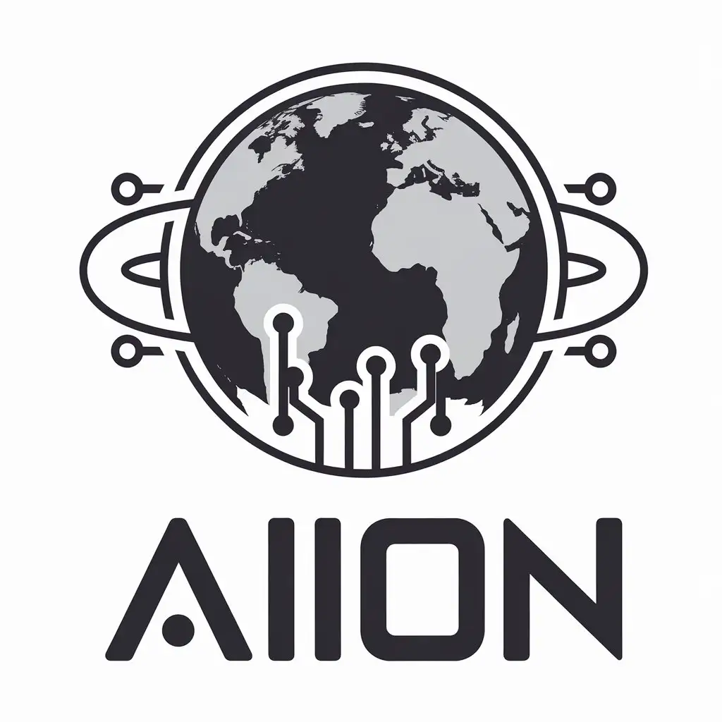 LOGO Design for aiION Earth Symbol with Modern Clear Background