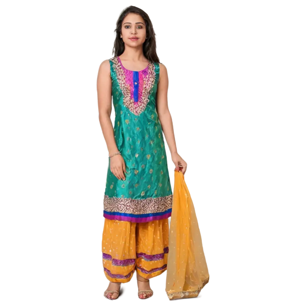 Vibrant-PNG-Image-of-a-Girl-in-a-Colorful-Salwar-Suit-Dress