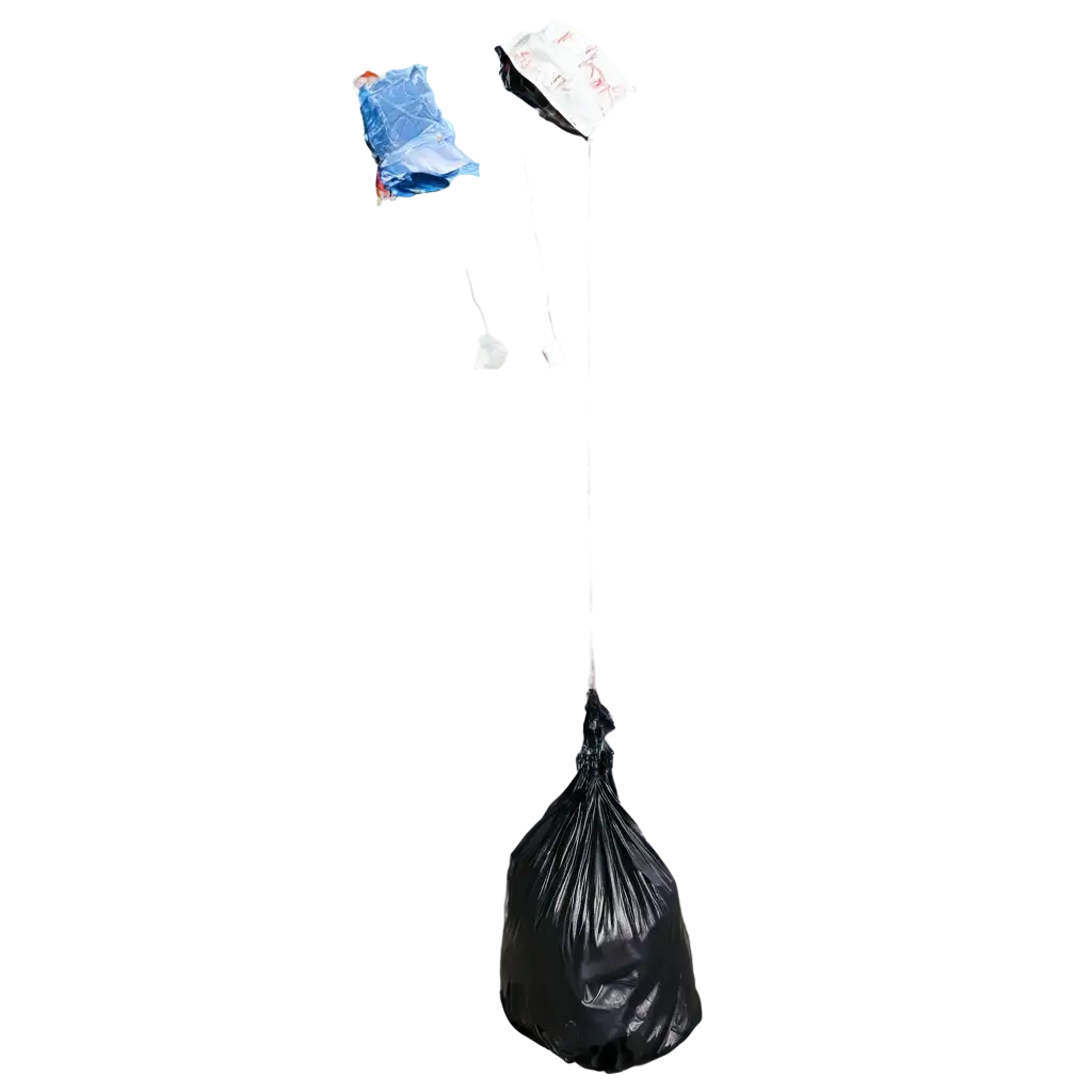 Garbage suspended in the air