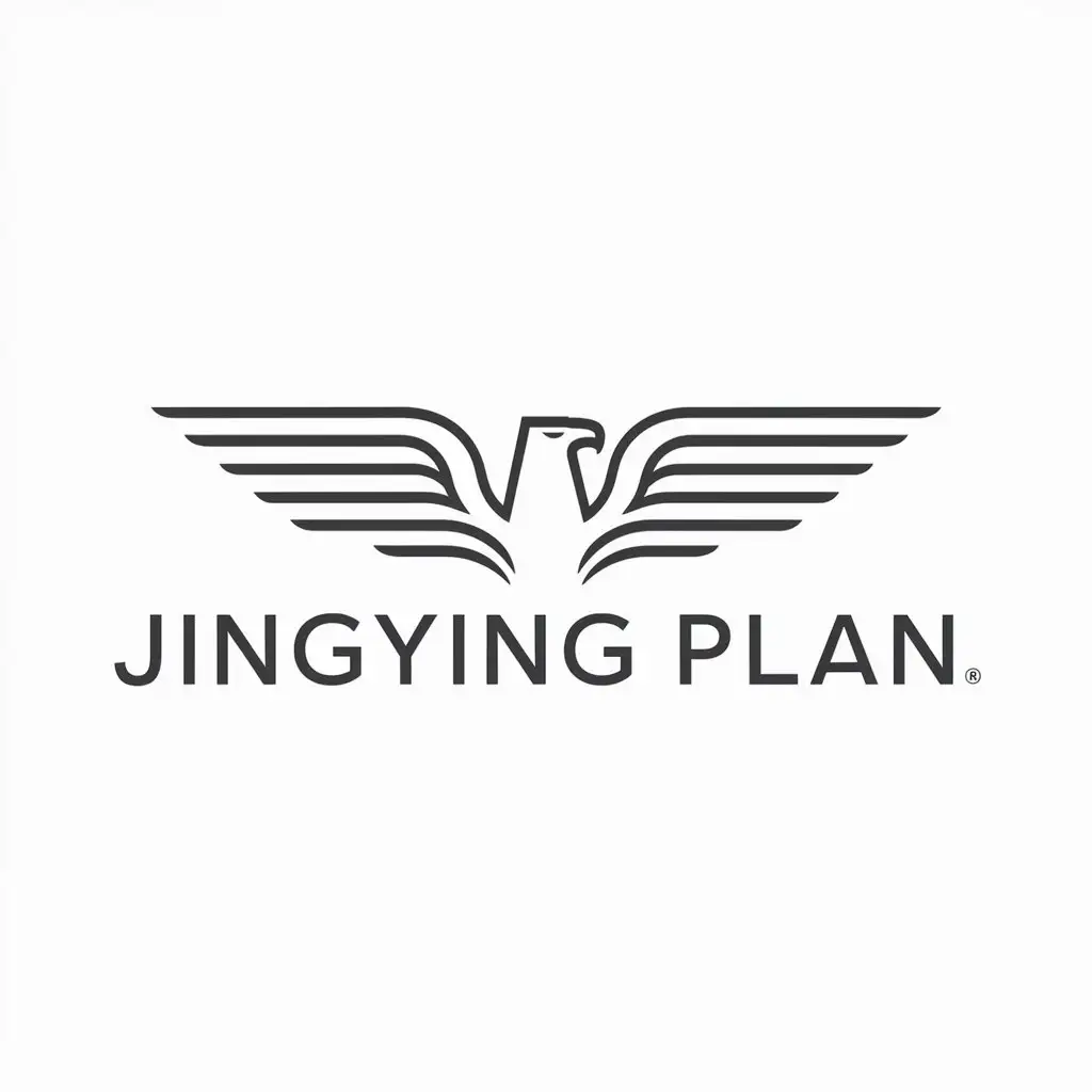 a logo design,with the text "Jingying plan", main symbol:eagle,Minimalistic,clear background