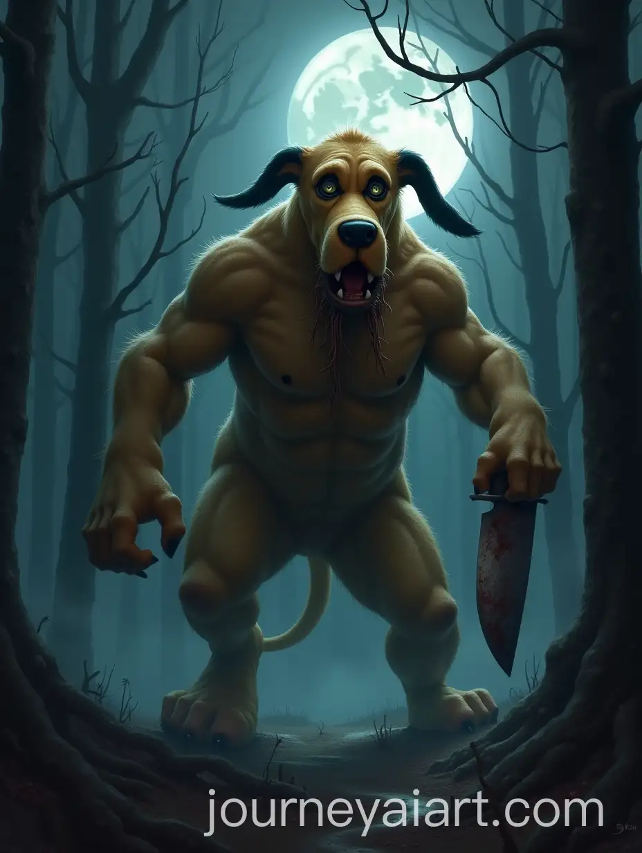 Grotesque-Hybrid-Creature-in-the-Cursed-Forest-Pluto-Meets-Michael-Myers